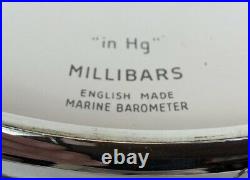 Vintage Sestrel Ship Barometer, Marine, Bulkhead, Nautical, Chrome, English