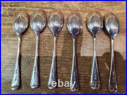 Vintage Set 6 Sheffield 1921 Sterling Silver Old English Pattern Teaspoons 115g
