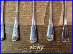 Vintage Set 6 Sheffield 1921 Sterling Silver Old English Pattern Teaspoons 115g