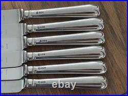 Vintage Set 6 Solid Sterling Silver Old English Pattern Dessert Knives
