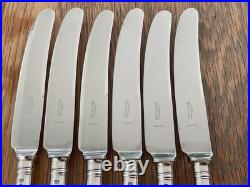 Vintage Set 6 Solid Sterling Silver Old English Pattern Dessert Knives