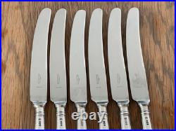 Vintage Set 6 Solid Sterling Silver Old English Pattern Table Knives