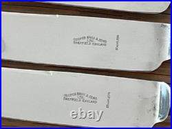 Vintage Set 6 Solid Sterling Silver Old English Pattern Table Knives