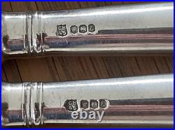 Vintage Set 6 Solid Sterling Silver Old English Pattern Table Knives