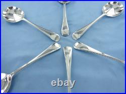 Vintage Set Of Six Sterling Silver, Old English Soup Spoons. Sheffield 1993