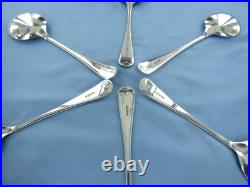 Vintage Set Of Six Sterling Silver, Old English Soup Spoons. Sheffield 1993