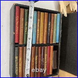 Vintage Shakespeare Miniature 23 Antique Leather Book Set WithBox By Knickerbocker