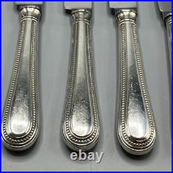 Vintage Silver Plated Dinner Knives & Forks Cutlery Set Bead Eben Parker English