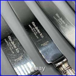 Vintage Silver Plated Dinner Knives & Forks Cutlery Set Bead Eben Parker English