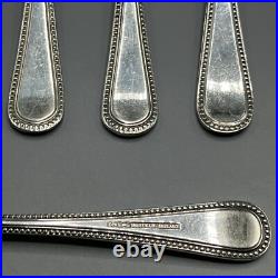 Vintage Silver Plated Dinner Knives & Forks Cutlery Set Bead Eben Parker English