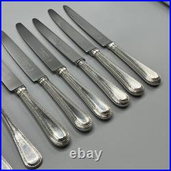 Vintage Silver Plated Dinner Knives & Forks Cutlery Set Bead Eben Parker English