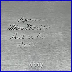 Vintage Silver Plated Footed Cocktail Tray English Drinks Ball & Claw Feet