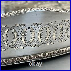 Vintage Silver Plated Gallery Serving Tray Handles Cocktail Drinks Tea English