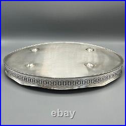 Vintage Silver Plated Gallery Serving Tray Handles Cocktail Drinks Tea English