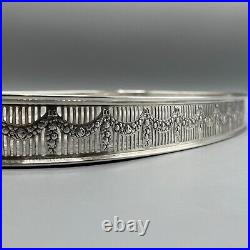 Vintage Silver Plated Gallery Tray Rectangular Drinks Swags Adam Style English