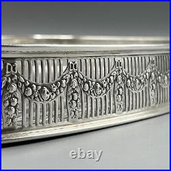 Vintage Silver Plated Gallery Tray Rectangular Drinks Swags Adam Style English