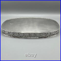 Vintage Silver Plated Gallery Tray Rectangular Drinks Swags Adam Style English