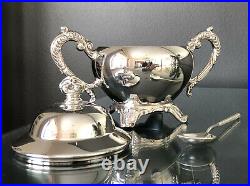 Vintage Silver Plated WM A Rogers Tea Set with Old English Tray #951 CLEAN