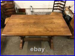 Vintage Solid Oak Refectory / Cottage Dining Table