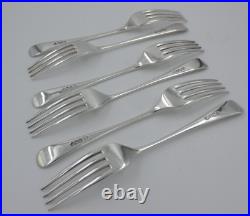 Vintage Solid Silver Cutlery 6 Forks Old English 17 cm long 230 Grams 2027/OSNT