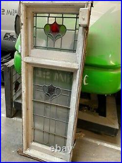 Vintage Stained Glass windows with wooden frames