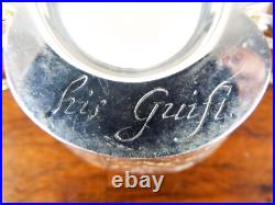 Vintage Sterling Silver Master Salt Cellar English 17th C Replica Inscribed Pot