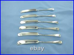 Vintage Sterling Silver Set Of Six Old English Butter Spreaders. Sheffield 1933