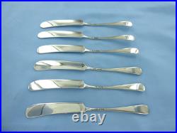 Vintage Sterling Silver Set Of Six Old English Butter Spreaders. Sheffield 1933