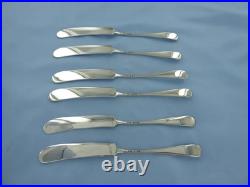 Vintage Sterling Silver Set Of Six Old English Butter Spreaders. Sheffield 1933