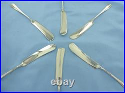 Vintage Sterling Silver Set Of Six Old English Butter Spreaders. Sheffield 1933