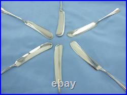 Vintage Sterling Silver Set Of Six Old English Butter Spreaders. Sheffield 1933
