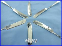 Vintage Sterling Silver Set Of Six Old English Butter Spreaders. Sheffield 1933