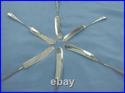 Vintage Sterling Silver Set Of Six Old English Butter Spreaders. Sheffield 1933