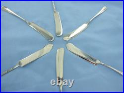 Vintage Sterling Silver Set Of Six Old English Butter Spreaders. Sheffield 1933