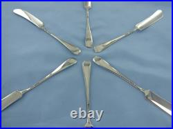 Vintage Sterling Silver Set Of Six Old English Butter Spreaders. Sheffield 1933
