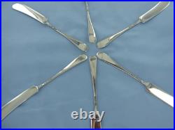 Vintage Sterling Silver Set Of Six Old English Butter Spreaders. Sheffield 1933