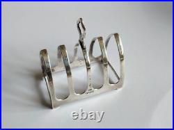 Vintage Toast Rack, English, Silver, Hallmarks, Edward Viners, 1938