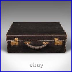 Vintage Travelling Suitcase, English, Leather Case, Asprey London, Circa 1930