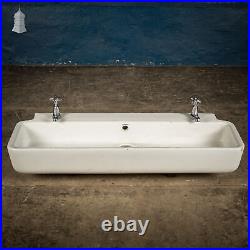 Vintage White Ceramic Adamsez Long Trough Sink