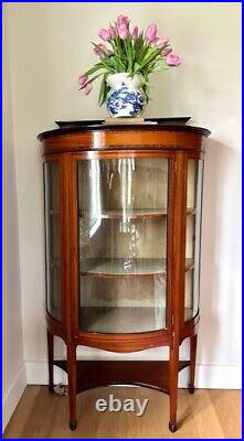 Vintage Wood Glazed Display, Drinks, Cabinet, English Antique China Cupboard