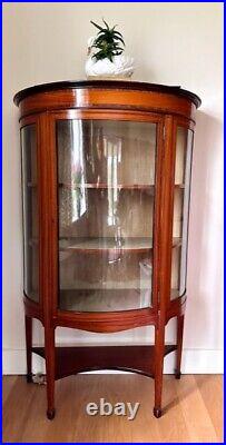 Vintage Wood Glazed Display, Drinks, Cabinet, English Antique China Cupboard