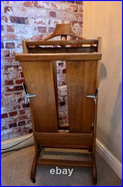 Vintage Wooden English Gentleman's Valet/ Nightstand. Circa 1950. Rare Find