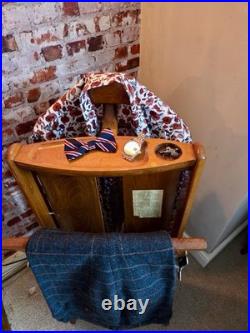 Vintage Wooden English Gentleman's Valet/ Nightstand. Circa 1950. Rare Find