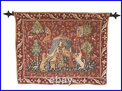 Vintage Woven Tapestry Wall hanging. Lady With Unicorn Tent