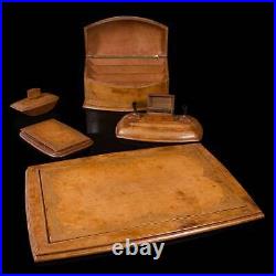 Vintage Writing Desk Set, English, Leather, Correspondence Box, Asprey Of London