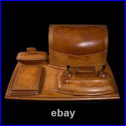 Vintage Writing Desk Set, English, Leather, Correspondence Box, Asprey Of London