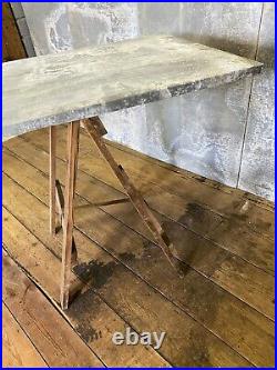 Vintage Zinc Top Trestle Table Dining Garden Table Metal Table Zinc Top Table