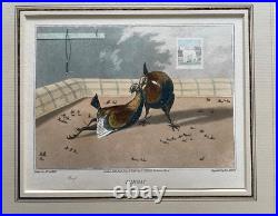 Vintage, antique Art, Cock Fighting set of 4 1840 Old English Game Engraving OEG Vintage, antique Art, Cock Fighting set of 4 1840 Old English Game Engraving OEG
