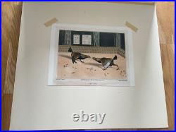 Vintage, antique Art, Cock Fighting set of 4 1840 Old English Game Engraving OEG