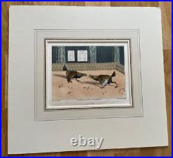 Vintage, antique Art, Cock Fighting set of 4 1840 Old English Game Engraving OEG Vintage, antique Art, Cock Fighting set of 4 1840 Old English Game Engraving OEG